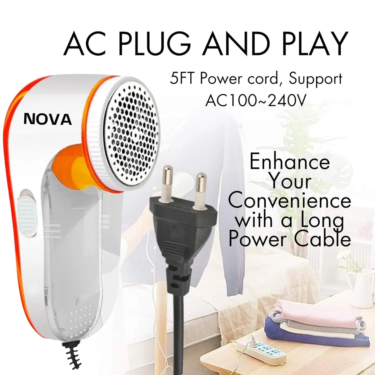 Nova NLR-208 Electric Lint Remover & Fabric Shaver