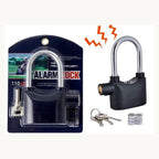 Alarm lock retail package with lock, keys and batteries
