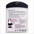Alarm lock package back with operating instructions