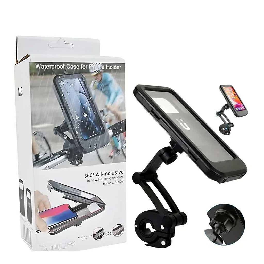 Waterproof 360° bike mobile holder with box
