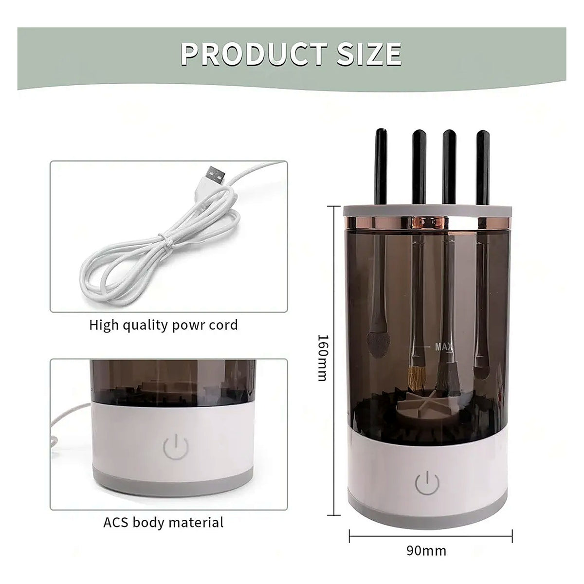 Makeup brush cleaner product size