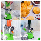 Rotary drum grater in use