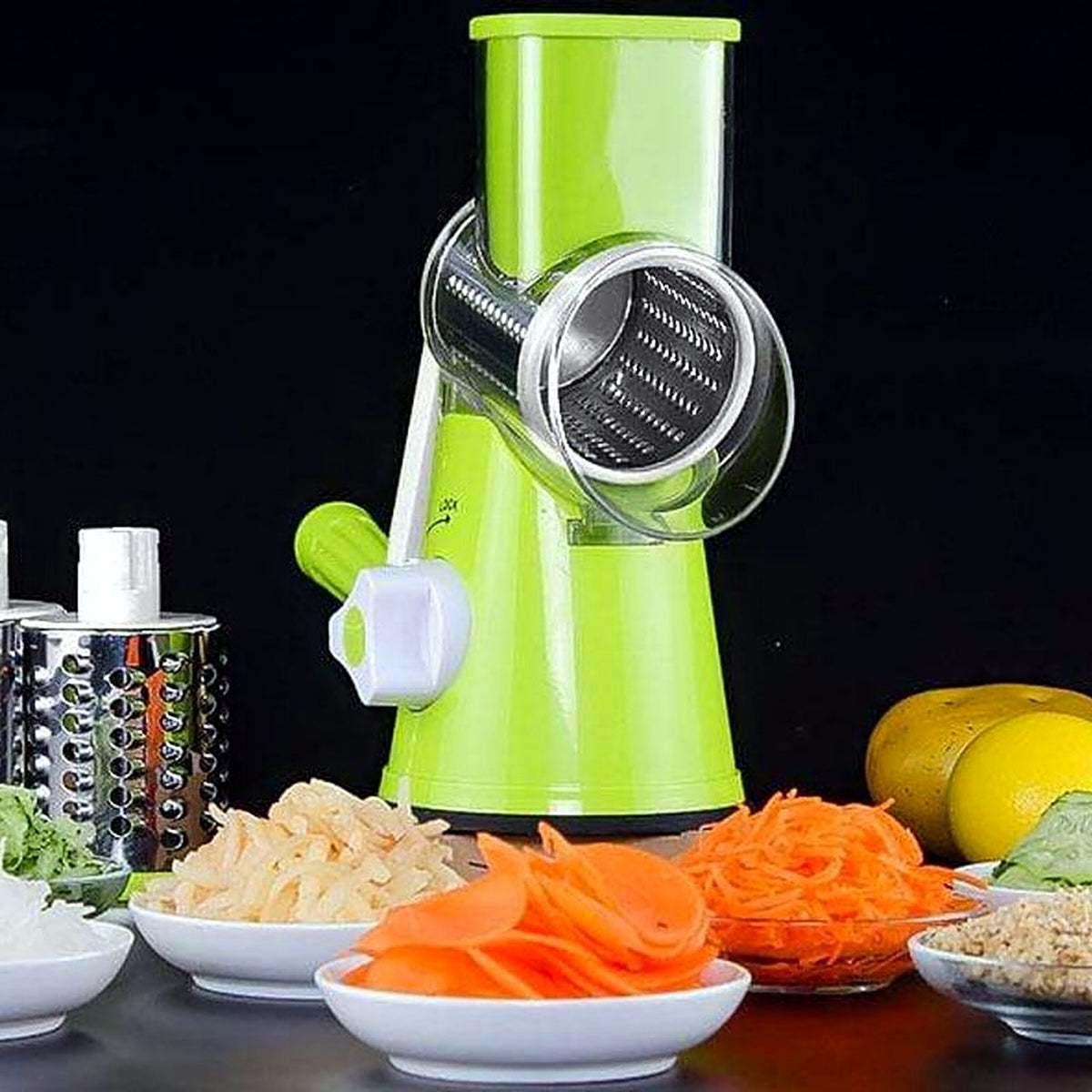 Salad prepared with the drum grater