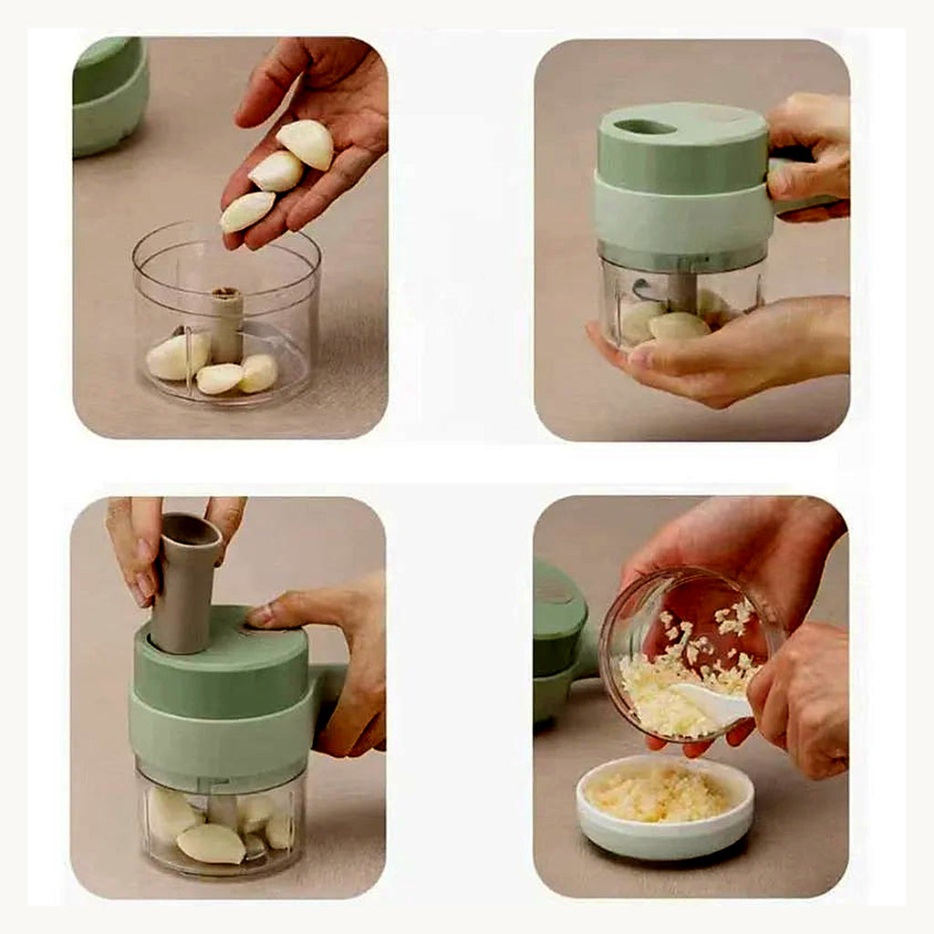 Chopping garlic step by step