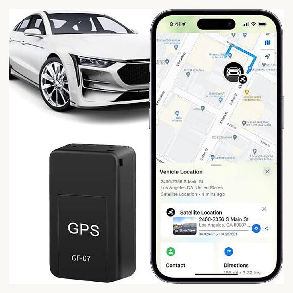 GPS tracker showing vehicle location on phone map