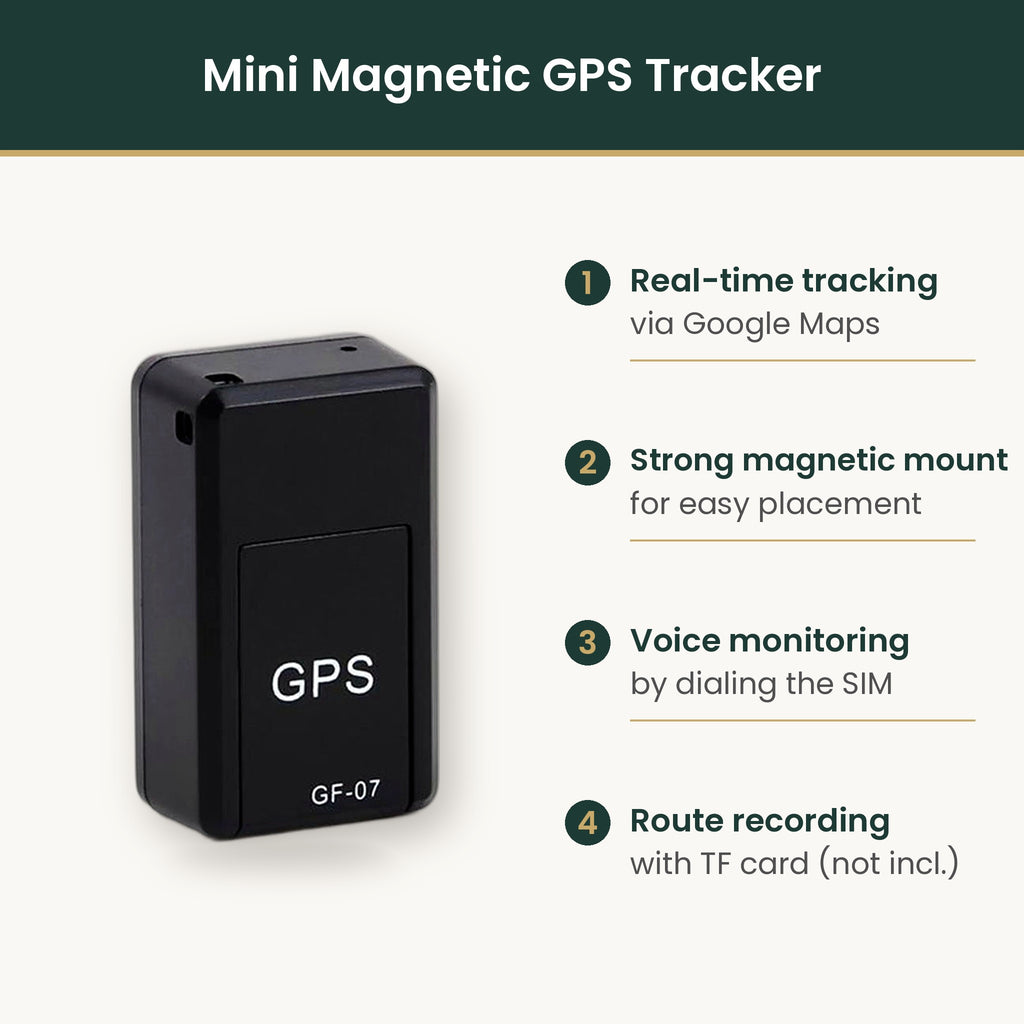 Mini GPS tracker features infographic