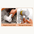 Magic brush cleaning sink and bowls