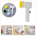 Magic brush with replaceable heads and in-use shots