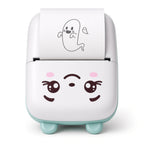 Mini thermal printer portable Bluetooth pocket printer, white and mint