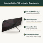 Car sunshade features infographic