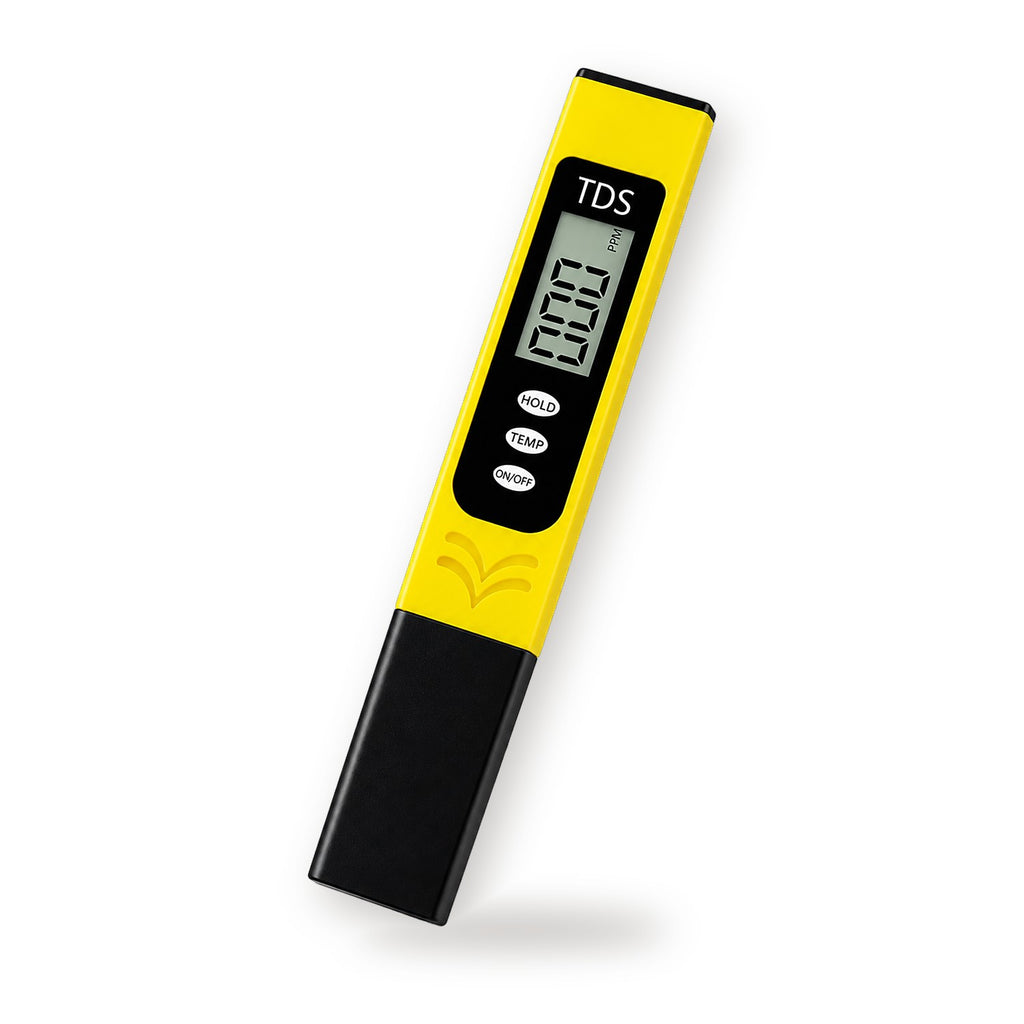 Digital TDS meter angled view