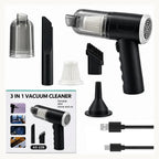 3-in-1 cordless vacuum cleaner and air blower with nozzles, filter and cables