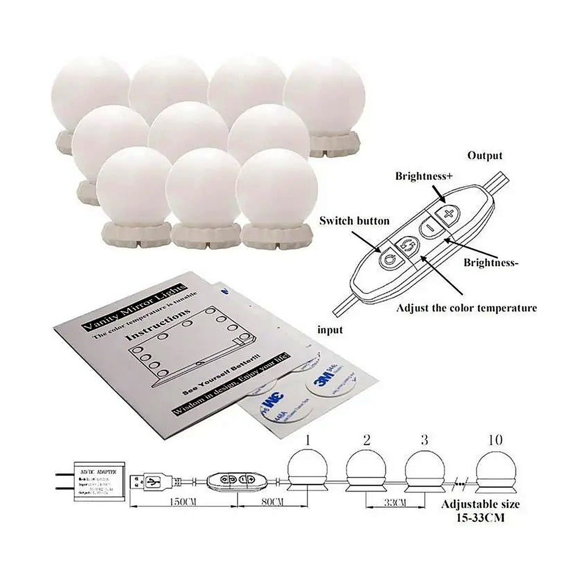 Vanity light kit with controller