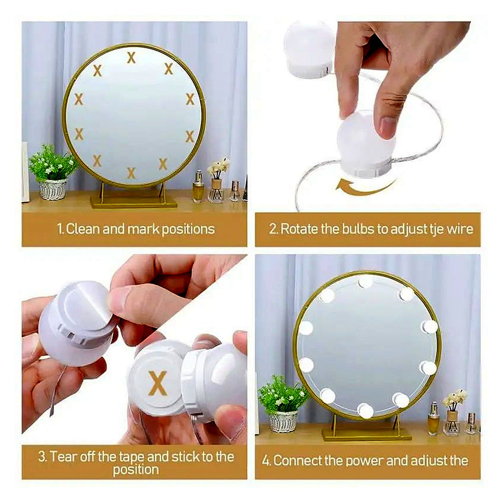 Easy stick-on installation of vanity lights