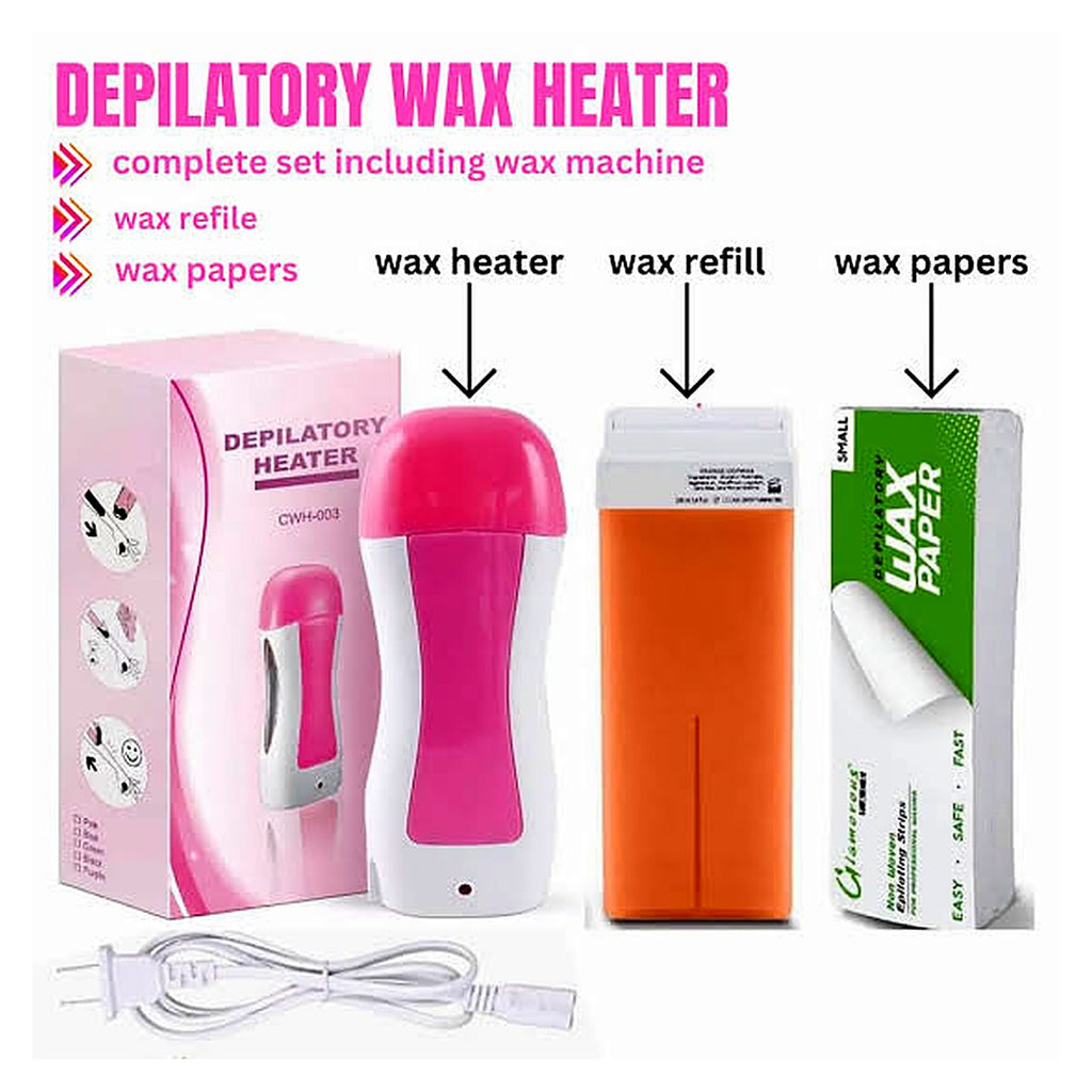 Wax heater complete set with cartridge and strips