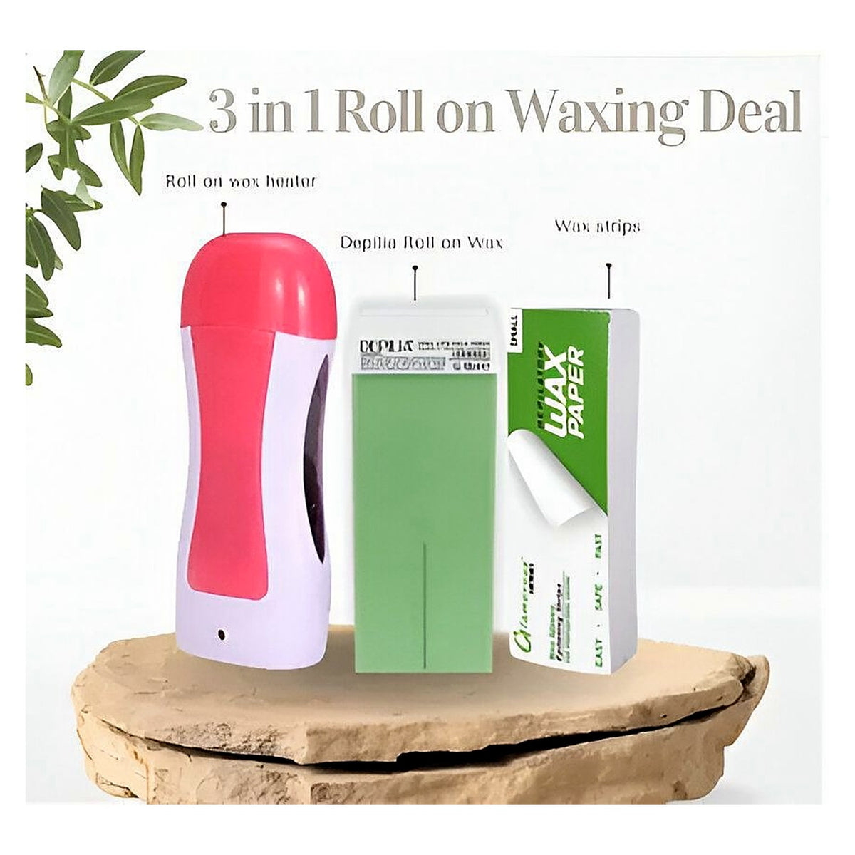 3-in-1 wax heater, cartridge and strips