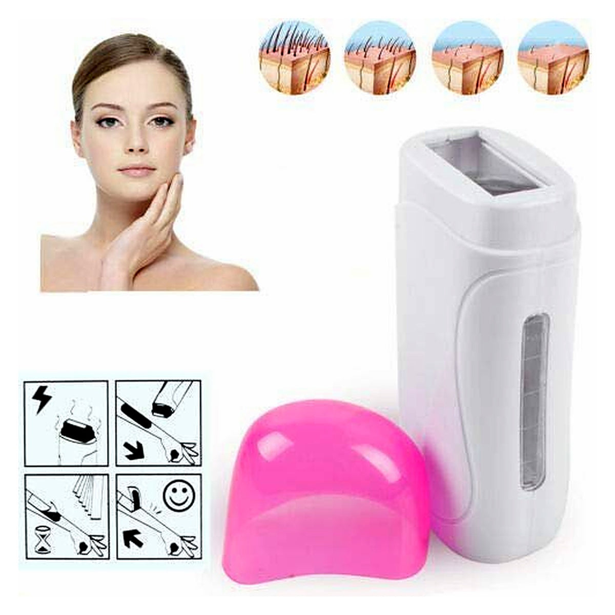 Wax heater with lid open